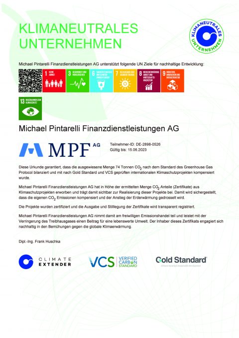 Zertifikat-Klimaneutrales-Unternehmen MPF AG
